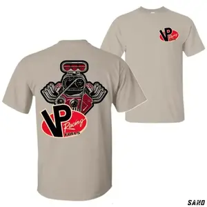 VP Racing Fuels V8 Engine Graphic Tee, Full Size & Color, Men's Summer Fashion, Soft & Comfortable, Tropical Car Lover's T-shirt, Menswear - LORA ATCHER
