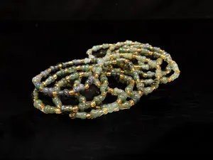 Green Hue Gourd Beads · Natural Guatemalan Jadeite Beads Bracelet