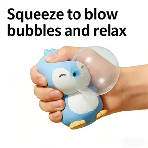 Super Cute Blue Penguin Squishy, Soft Silicone Stress Relief Fidget Toy, Perfect Desk Decor & Anxiety Relief Gift