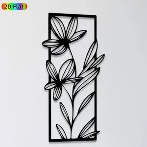1pc Floral Metal Wall Art, Delicate Floral Statue Mural, Ideal Gift for New Year, Easter, Nature Decor Enthusiasts, Rust-Resistant Metal Wall Decor Wall Sculptures, Perfect for Living Room Wall & Garden Fence, Charming Home Decor Accent