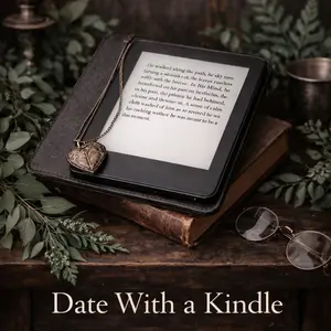 Date with a Kindle - 3 Kindle Inserts Bookish Stickers Charm with Adhesive Hanger Dust Plug Customizable Genre or TBR Choice for All Kindle Users