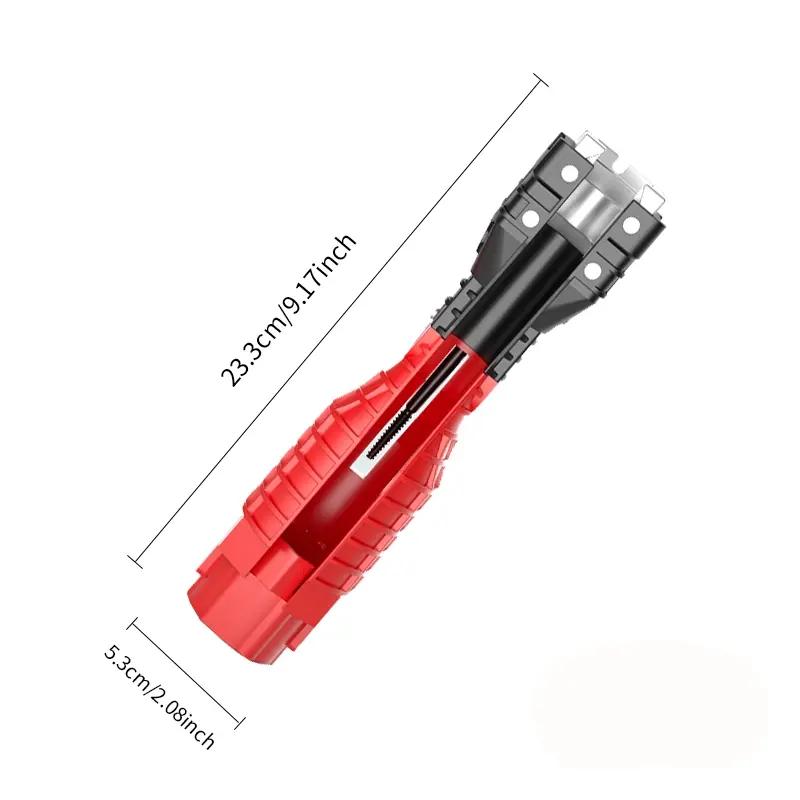 OUDISI 18-in-1 Multi-Function Sink Wrench, Multifunctional Sink Wrench, Kitchen Plumbing & Faucet Installation Tool with Adapters, Non-Slip Handle for Bathroom and Kitchen Repairs, Dual-Head Wrench for Pipes, Plumbing Fixtures, Faucets