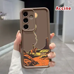 Phone case Compatible with Samsung Galaxy S23 Ultra S24 Plus S25 S22+ Cowboy's Smoke Trail Full Body Protection Shockproof Soft Silicone Cover