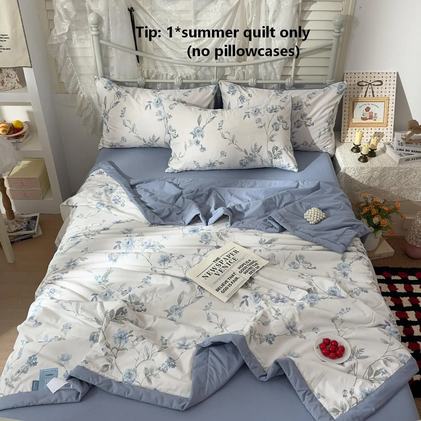 1pc Cool Sensation Viscose Cotton Summer Quilt, Smooth Breathable Thin Summer Bedspread, Home Use Twin Single Air Conditioning Quilt
