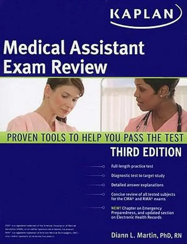 USED Book - Kaplan Medical Assistant Exam Review by Diann L. Martin PhD  RN (Paperback) - english