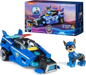 Paw Patrol: The Mighty Movie, Toy Car with Chase Mighty Pups Action Figure, Lights and Sounds, Kids Toys for Boys & Girls 3+