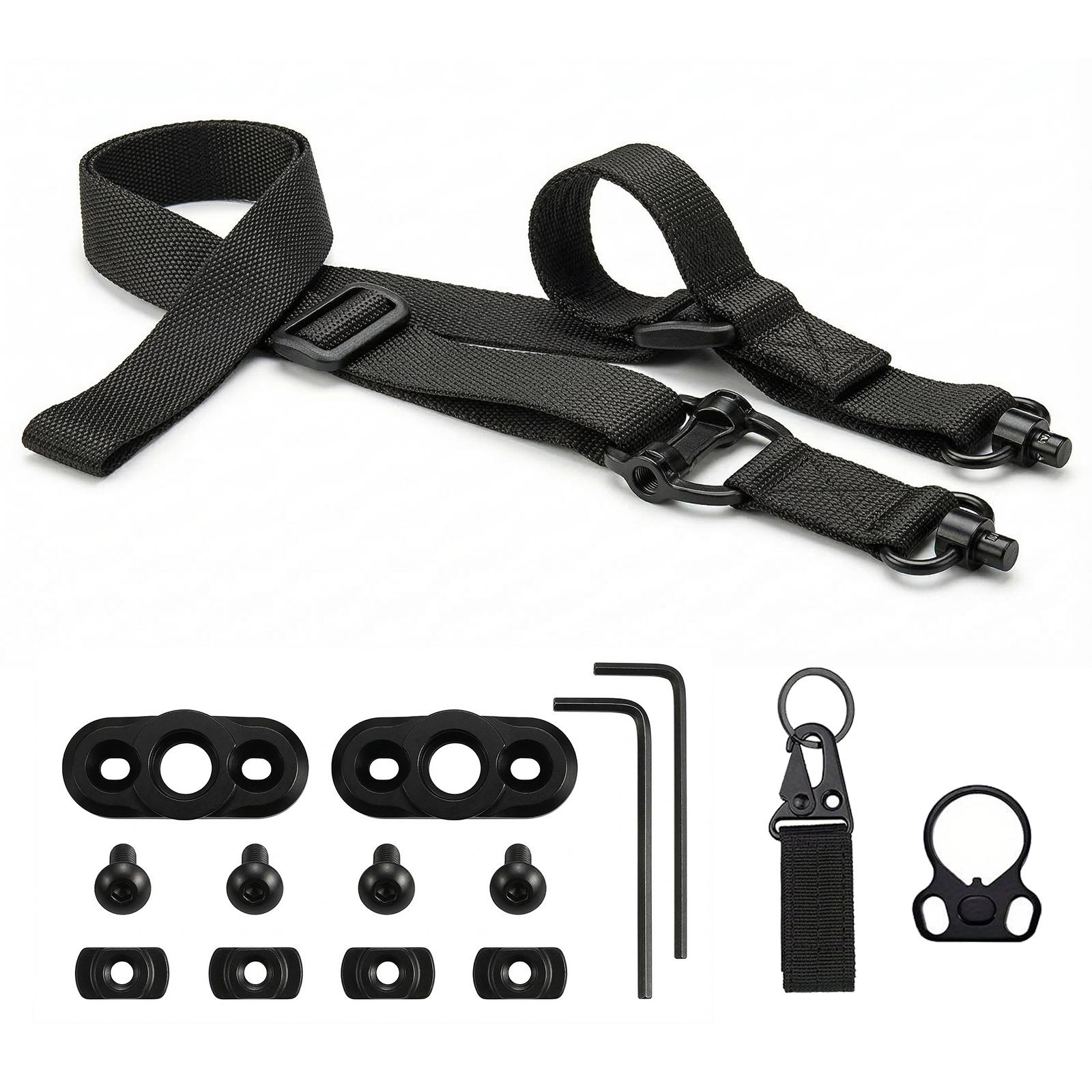Professional Multi-Purpose Tactical Carry Strap - Adjustable 2-Point System with Quick-Release Buckles & Reinforced Mounting Straps