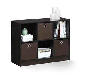 Basic Bookcase Storage with Bins