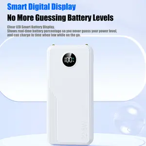 10000mAh Slim Portable Charger with Built-in Cables – 6 Outputs & 3 Inputs, 3A Fast Charging Power Bank for iPhone, Android Phones, Tablets, and More Electronic Smartphone Chargeable