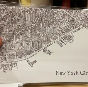 Manhattan Lines Blank Postcard