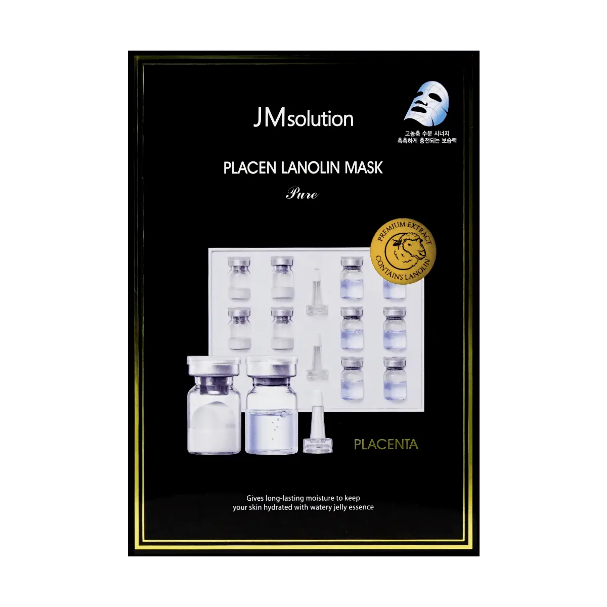 JMsolution Korean Placenta Moisturizing Mask - 10 Pack Hydrating & Nourishing Sheet Masks