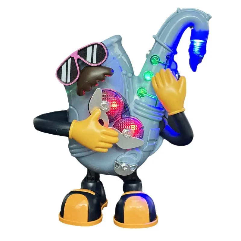 High-Configuration Rechargeable Electric Dancing Rocking Mr. Light Music Saxophone Doll Children's Toy Suitable for 0-3 Years Old Babies, Exquisite Gift Box for Presenting