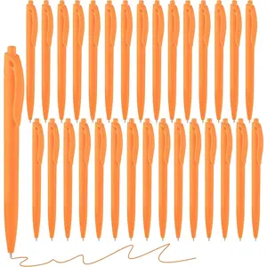 Pens Bulk 30 Pack Click Pens No Bleed Wholesale Retractable Ballpoint Pens Medium Point,Smooth Ink Pens for Journaling School Office Supplies 1.0MM (Orange Ink)
