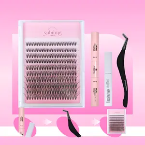 Sublime Paris Bold DIY Clusters Kit C Curl Volume-200 Lightweight Clusters for Eyelashes & Makeup Use Full Voluminous Looks Mixed Length Self-Grafting False Eyelashes