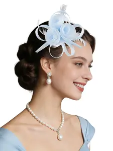 Women's Elegant All-Seasons Party Hat, Mesh Design Tea Party, Halloween & Wedding Accessory, Versatile Headwear with Clips, Perfect for Any Occasion