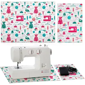 Juego de 2 alfombrillas de silenciamiento para máquina de coser para pedal de mesa, reduce las vibraciones, el ruido, antideslizante, accesorios de costura para acolchar y bordar (estilo vintage)