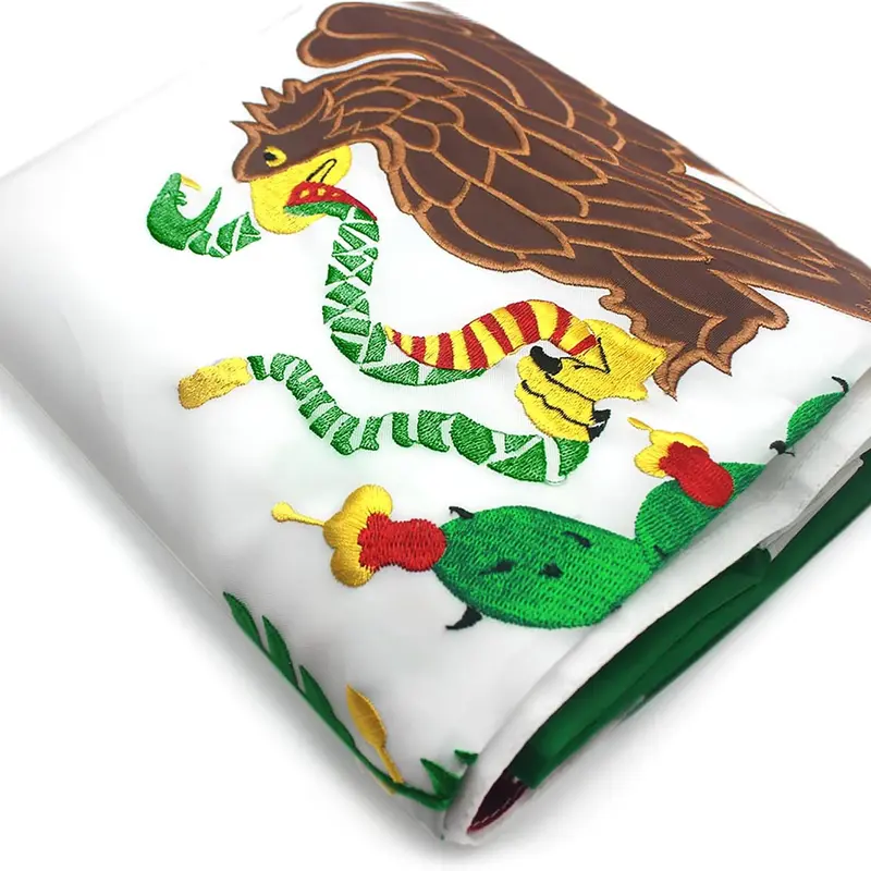 Bradford Mexican Flag 3x5 Outdoor, Embroidered MX Mexico Flag Heavy Duty, Vivid Color Bandera de Mexicana Mexican Flag for Outsides Home Decoration Banners Gift Ornaments Lightweight