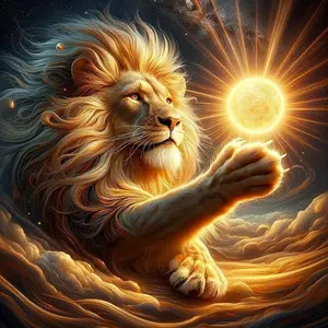 Lion & Sun Pattern DIY Diamond Arts Colorful Painting Kit without Frame, DIY 5D Diamond Arts Colorful Painting Kit, Wall Art Decor for Home, Diamond Painting Kits