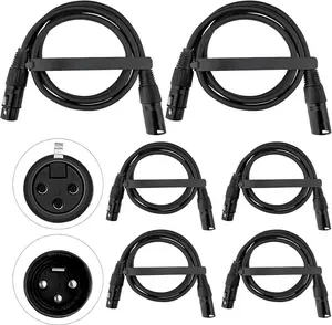 DMX  3.9 ft, 6 Pack Flexible 3 Pin XLR Male to Female  Wire for Stage Lighting Signal XLR Connection Stage Light Wire for Par Light Moving  Spotlight Input & Output