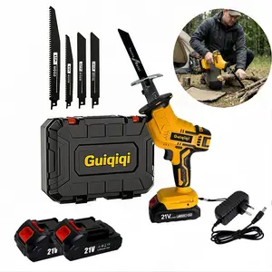 Newly Upgraded Cordless Reciprocating Saw with LED Light & Safety Lock, Multi-Purpose Cutting Tool, Includes 1 Batteries, Replaceable Blades & Tool Box, Ideal Gift for Men, Perfect for Father's Day
