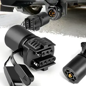 DIBMS 7 Pin to 4 Pin Trailer Adapter, 7 Way to 5 Way Trailer Light Plug, Trailer Connector for Truck RV Utility Tow Hitch Boat, Weatherproof