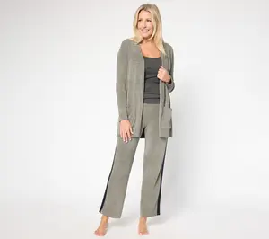 Barefoot Dreams CozyChic Ultra Lite Contrast Stripe Long Cardigan