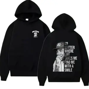 Mac Miller Tiny Desk Concert Hoodie 2 Sides, Black & White Music Graphic Sweatshirt with Front & Back Print, Hip Hop Streetwear Pullover, Unisex, Full Color, Full Size, Gift For Fans