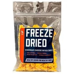 Wild Wolf Freeze-Dried Cheddar Cheese Bites (6oz) – 100% Natural, Human-Grade Dog Treats, Single-Ingredient USA-Made Training Bites