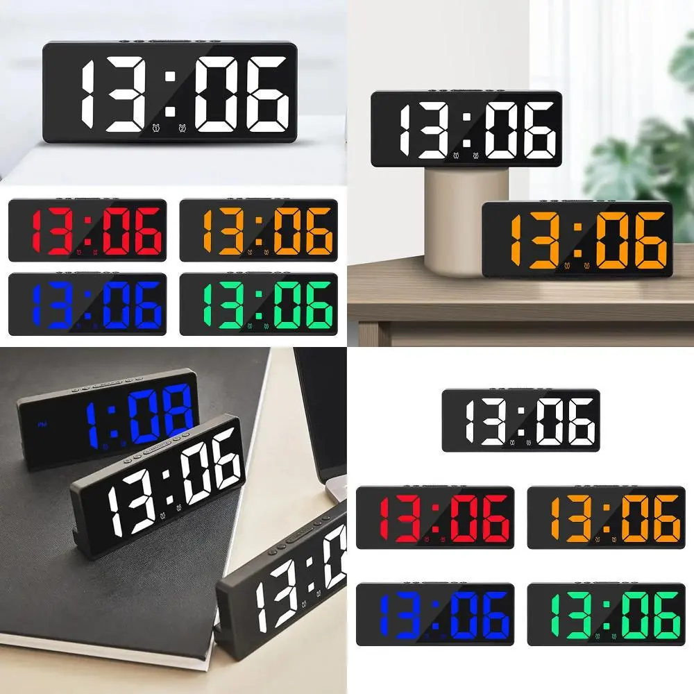 New Stylish Large Digital Alarm Clock with Convenient Backlight, Temperature Display, and Calendar Function - Perfect Addition t