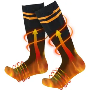 Rechargeable Thermal Heated Socks, 1 Pair 3 Adjustable Heat Settings Soft Breathable Socks, Washable Moisture-wicking Sport Socks for Outdoor Activities, Gift for Best Friend