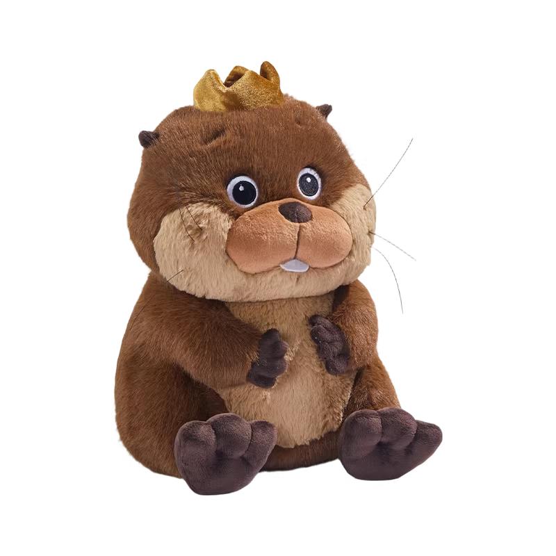 Disney Pixar Beaver Transformation Plush Doll,Mabel and King George with Tiny Smartphone and Mini Crown,Collectible Stuffed Animal, Cute Sofa Decor, Official Gift for Disney Fans,Viral Soft Toy,Holiday Gift Birthday Gift