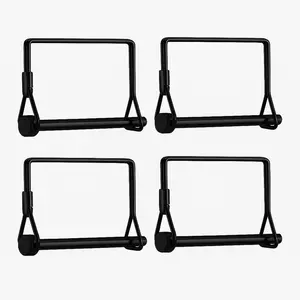 4 Pack 1/4 x 3-5/32 Inch Trailer Pin, Heavy Duty Steel Locking Pin with Clip, Black Zinc Coupler Pin for Towing  Tractor PTO Shaft, Quick Release Steel Pin for Farm and Utility Equipment