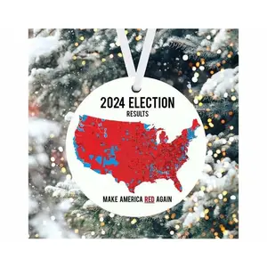 Donald Trump Election Results Map Ornament, Trump Ornament Gift, US Presidential Election 2024 Map Ornament, 2024 Election Map Ornament