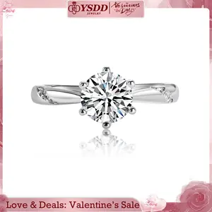 【#251】Classic 6-prong Engagement Synthetic Moissanite Ring in S925 1Carat