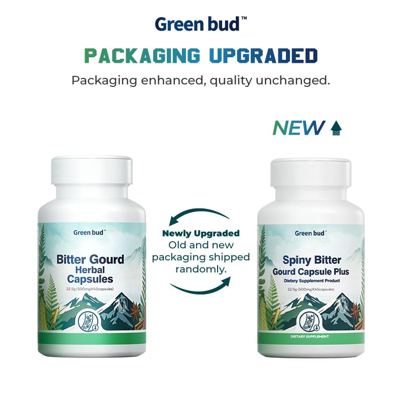 Green Bud 1 Bitter Gourd Herbal Capsules Contain Extracts of Bitter Gourd, Cinnamon, Ginseng, and Mulberry Leaves, etc.