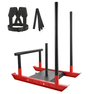 TikTokShopBlackFridayVEVOR Weight Training Sled, Pull Push Power Sled with Handle, Fitness Strength Resistance Training, Steel Workout Equipment for Athletic Exercise & Speed Improvement, Fit for 1" & 2" Weight Plate
