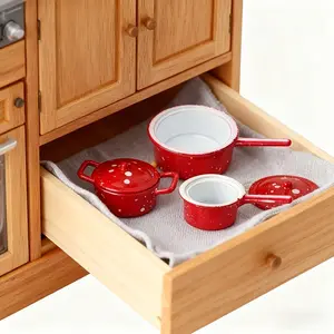 8-Piece Alloy Pot and Lid Set 1:12 Scale Miniature Kitchenware for Dollhouse DIY & Photography, Christmas New Year Gift Idea, Miniature Cooking Set