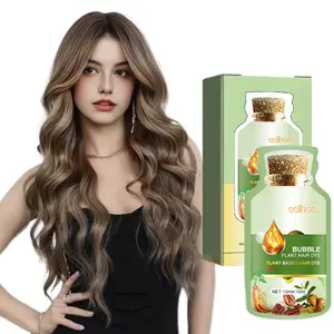 Natural Plant Hair Dye, New Botanical Bubble Hair Dye 20ml 10Packs/Box, Pure Plant Extract for Grey Hair Color Bubble Dye, Color Conditioner Shampoo (Natural Black)