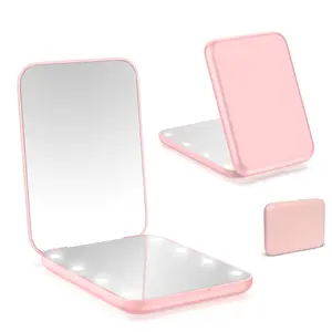 Travel Mirror with Light Pocket Mirror, 1X/3X Magnification LED Compact Mirror with Nternal BIattery, Mini Mirror for Purse, 2-Sided, Portable, Folding, HandheldPocket,Travel and Gift