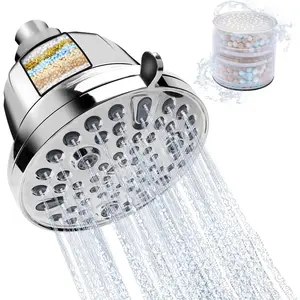 Filtered Shower  | Shower  with Filter for Hard Water Softener - 7 Settings Bathroom Rain Shower  to Remove Chlorine and Heavy Metals(Chrome)