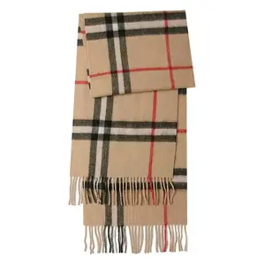 With printed embroidery Men's and Women's Woolen Scarves - Comfortable and Warm, Classic Plaid Design, Perfect for All Seasons