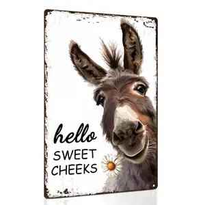 Funny Donkey Are You Pooping Metal Signs Vintage Farmhouse Bathroom Wall Decor Donkey Lovers Gift 8 x 12 Inch