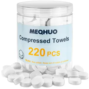 220 Pcs Mini Portable Compressed Towel Tablets Disposable Washcloths for Travel Camping Hand Facial Coin Tissue Toilet Paper