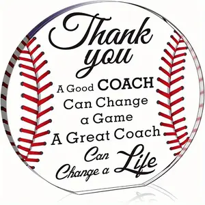 Acrylic Baseball Coach Gifts, Thank You Gifts for Coaches, Office Desk Decor, Appreciation Gift, End of Season Coach Gift