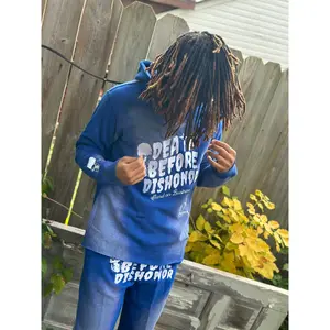 D4D "ACID WASH" CROP & FLARE SET (BLUE)