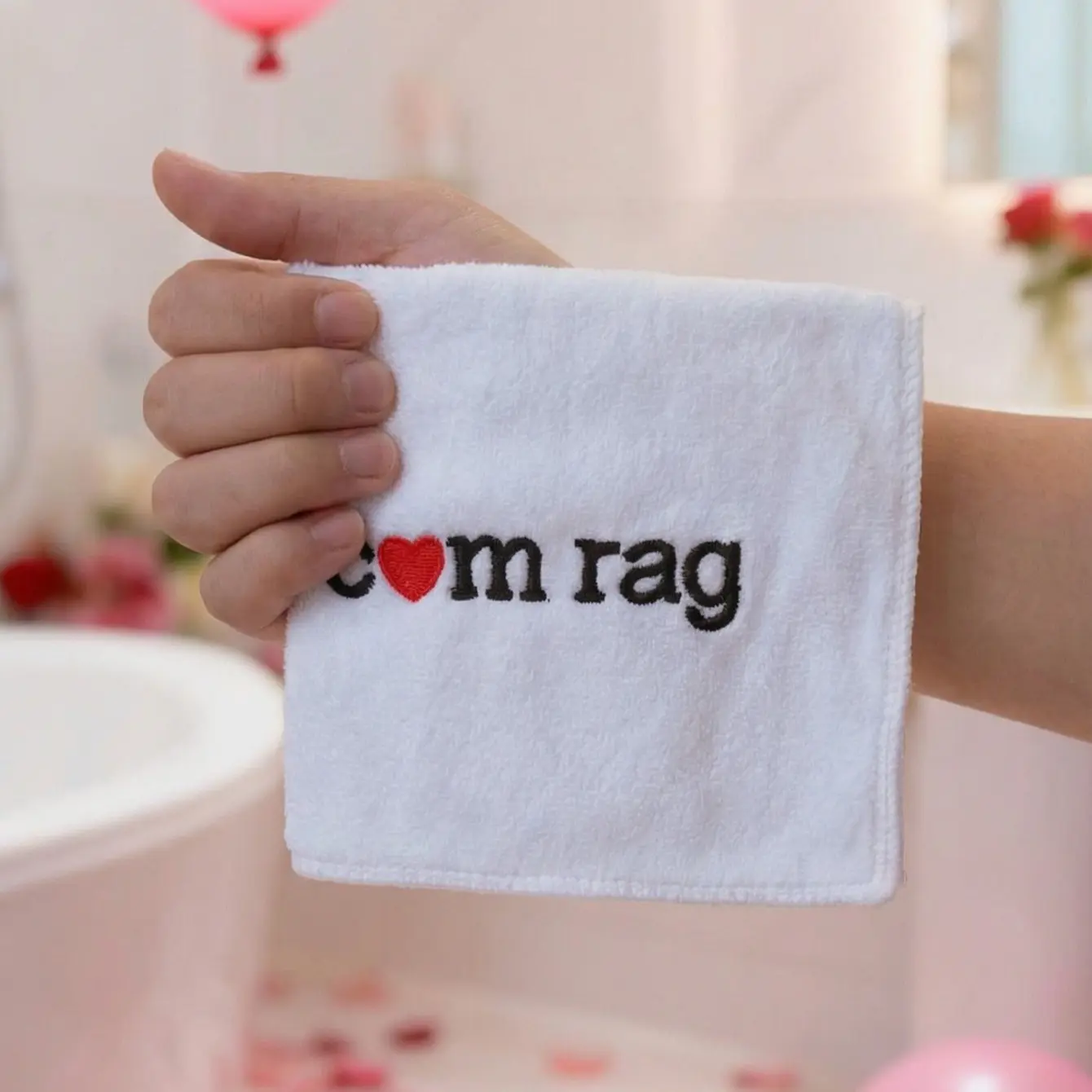 1pc, 12in 400gsm thickened Super Absorbent Microfiber Towel, Hand Towels, Fun Embroidery Design, Perfect Gag Gift for Valentine’s Day & Weddings Anniversary Bachelorette Party, Ideal Kitchen Bathroom Decor Valentine's Day, Water Absorbent Towel