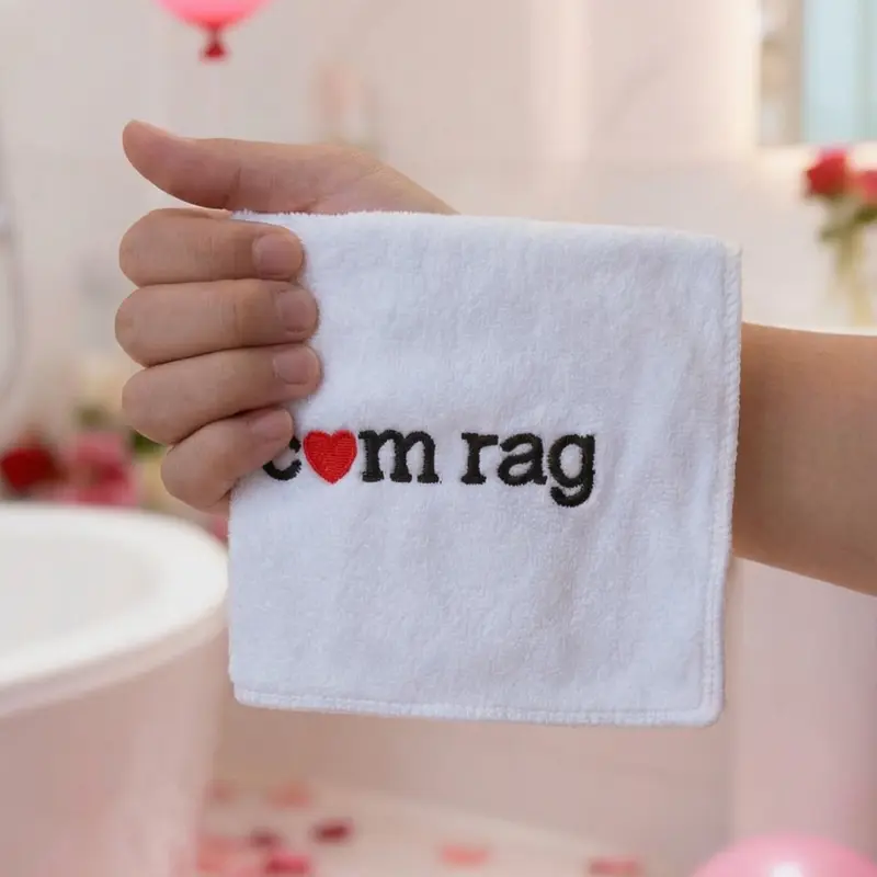 1pc, 12in 400gsm thickened Super Absorbent Microfiber Towel, Hand Towels, Valentines Hand Towels, Fun Embroidery Design, Perfect Gag Gift for Valentine's Day, Weddings, Ideal Kitchen Bathroom Decor