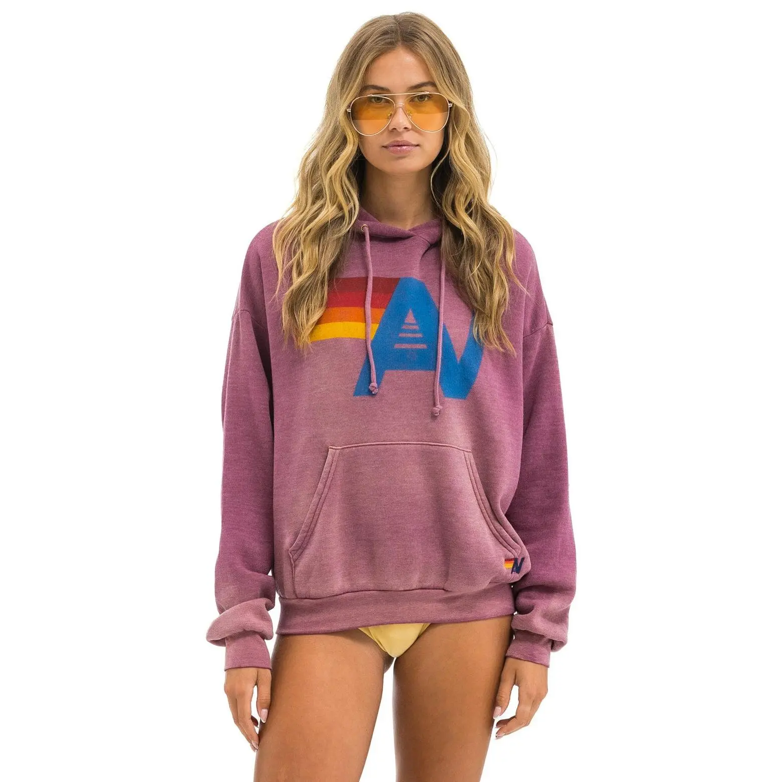 VINTAGE LOGO RELAXED PULLOVER HOODIE - FADED BERRY