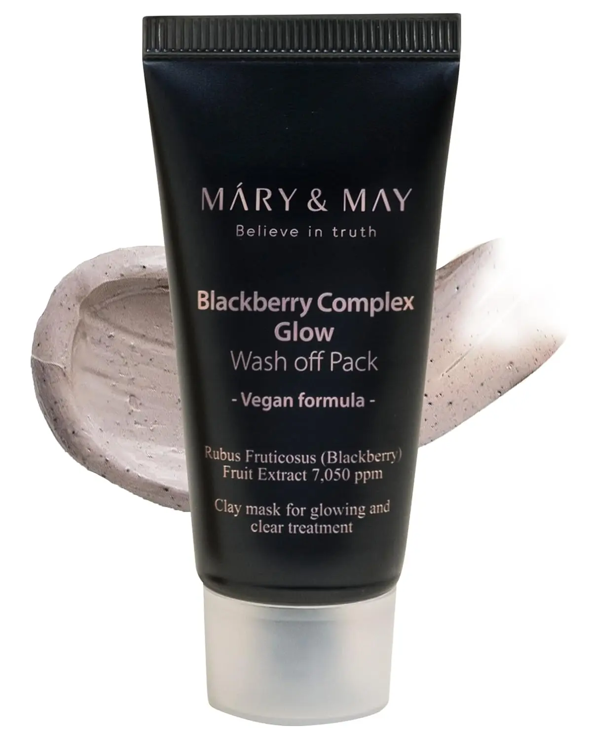 Mary&May Vegan Blackberry Complex Glow Wash Off Mask - Blackhead Care, Pore Clearing, Anti Aging Clay Mask - Bright and Glow Skin - Korean Skincare, 1.01oz.