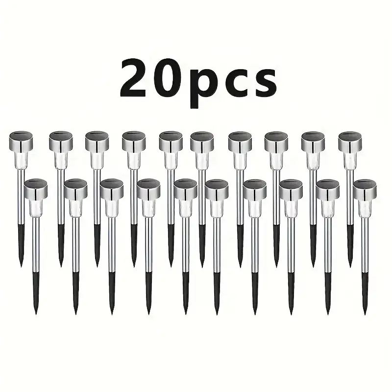 20 Waterproof Outdoor Solar Landscape Lawn Lights – White Light, for pathways, gardens, holiday decorations (Christmas, Halloween), and outdoor activities (parties, barbecues) sohochic santa claus christian accessory village display Mini Charms Blind Bags